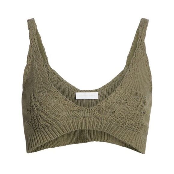 NWT JONATHAN SIMKHAI Cora Directional Rib Bralette Olive Sz. L - Picture 11 of 12